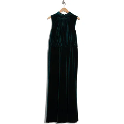 Eliza J Mock Neck Sleeveless Gown In Green