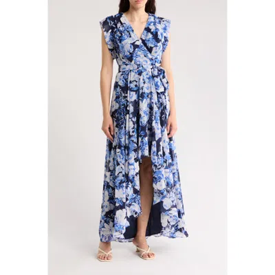 Eliza J Obi Floral Cap Sleeve High-low Dress