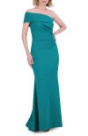 Eliza J Off The Shoulder Fit & Flare Gown In Jade
