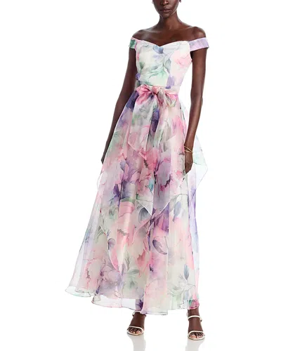 Eliza J Off The Shoulder Handkerchief Gown In Multi