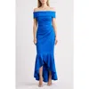 ELIZA J ELIZA J OFF THE SHOULDER HIGH-LOW GOWN