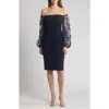 Eliza J Off-the-shoulder Dress In Navy