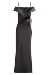 Shop Eliza J Off The Shoulder Mermaid Gown In Black
