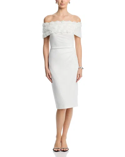 Eliza J Off The Shoulder Midi Dress In White