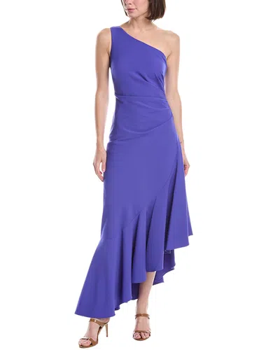 Eliza J One Shoulder Solid Maxi Dress In Blue