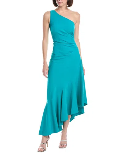 Eliza J One Shoulder Solid Maxi Dress In Blue