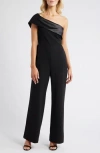 Eliza J One-shoulder Jumpsuit In Black