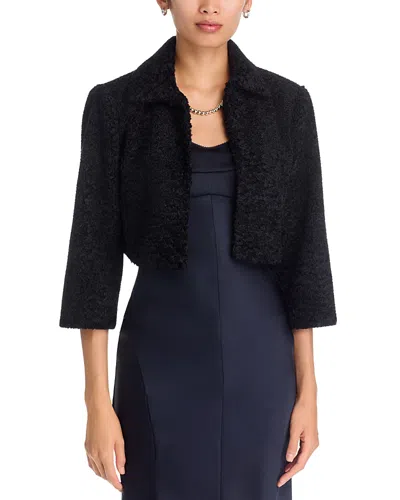 Eliza J Open Front Furbie Bolero In Black