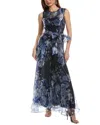 Eliza J Organza Wide Leg Jumpsuit In Blue