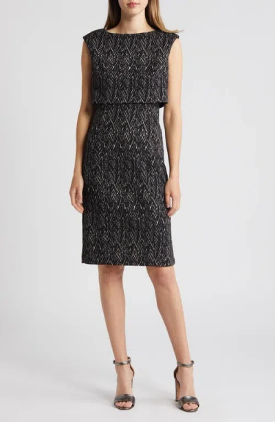 Eliza J Ottoman Popover Sheath Dress In Black