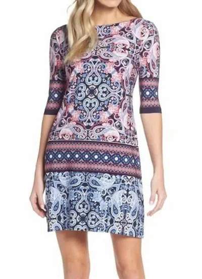 Eliza J Paisley Print Above Knee Jersey Dress In Pink