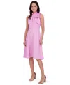 Eliza J Petite Bow Halter Midi Dress In Peony