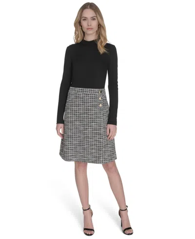 Eliza J Petite Mock Neck Dress In Multi