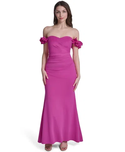 Eliza J Petite Polyester-blend Sweetheart Neck Ball Gown In Pink