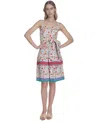 Eliza J Petite Printed Square-neck Sleeveless Dress In Multi