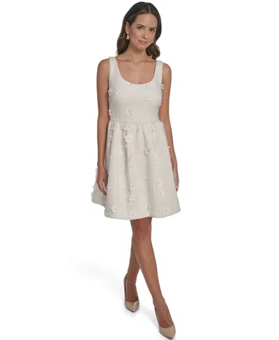 Eliza J Petite Scoop Neck Short Dress In Neutral