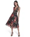 Eliza J Petite Sleeveless Fit And Flare Midi Dress In Multi
