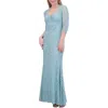 Eliza J Petites Womens Eyelet Lace Evening Dress In Multi
