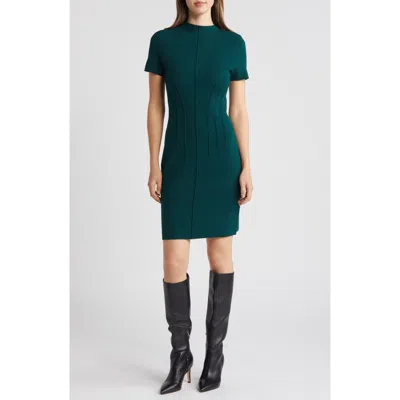 Eliza J Pintuck Fitted Sheath Dress In Hunter