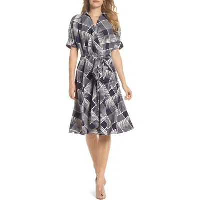Eliza J Plaid Surplice Midi Dress In Multi
