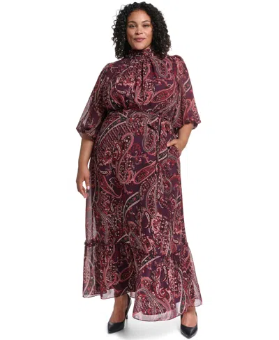 Eliza J Plus Size Mock Neck Maxi Dress In Multi