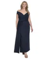 Eliza J Plus Size Off-the-shoulder Sweetheart Side-split Gown