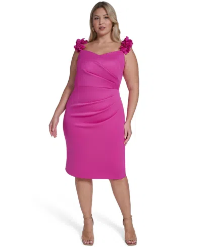 Eliza J Plus Size Sleeveless Sweetheart Neck Bustier Dress In Pink