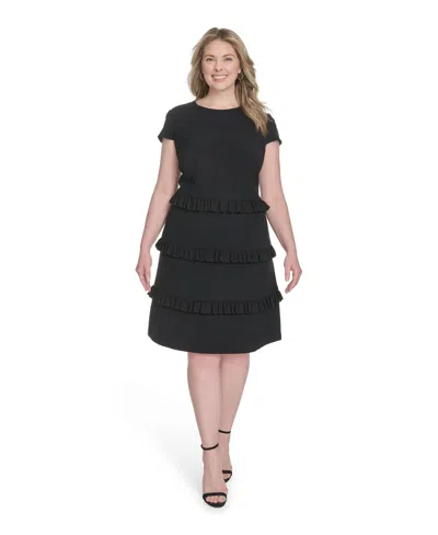 Eliza J Plus Size Stretch Crepe A-line Dress
