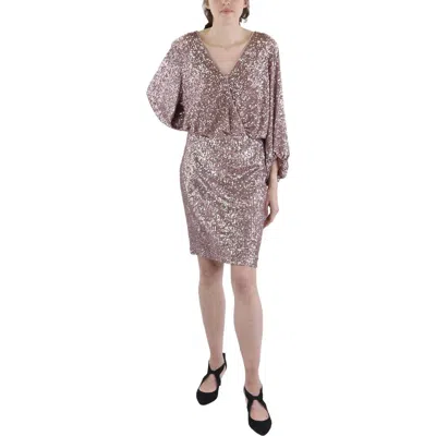 Eliza J Plus Womens Sequined Polyester Sheath Dress In Multi