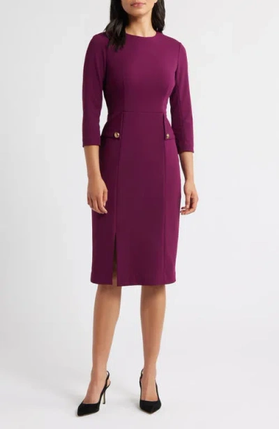 Eliza J Pocket Detail Sheath Dress In Purple