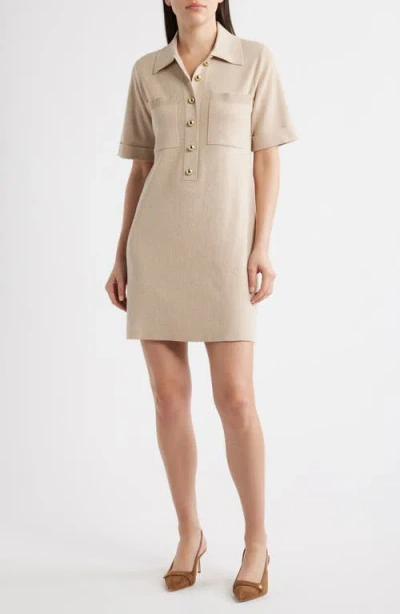 Eliza J Polo Sweater Dress In Neutral