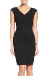 Eliza J Ponte Sheath Dress In Black