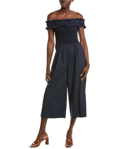 Eliza J Poplin Jumpsuit In Blue