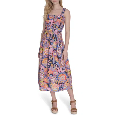 Eliza J Print Maxi Sundress In Pink