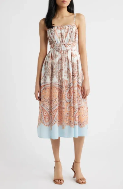 Eliza J Print Sleeveless Midi Dress In Black