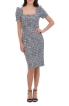 ELIZA J ELIZA J PUFF SLEEVE TWEED SHEATH DRESS