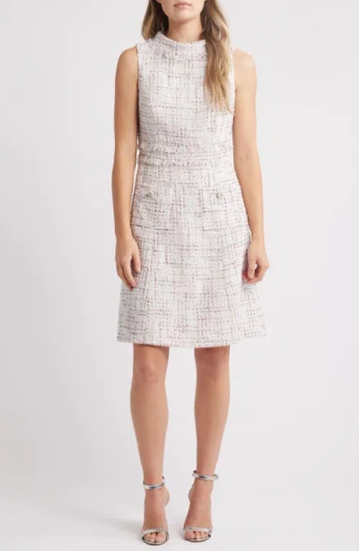 Eliza J Roll Neck Sleeveless Tweed Dress In Mint