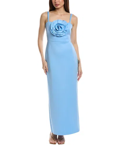 Eliza J Rose Scuba Gown In Blue