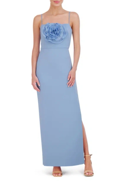Eliza J Rose Sleeveless Scuba Gown In Light Blue