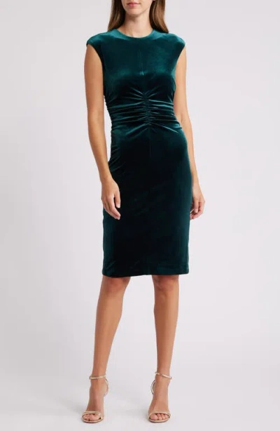 eliza j ruched cocktail dress Eliza J Ruched Cocktail Wedding Guest Fit & Flare Cocktail Midi Dress Size  8