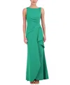 Eliza J Sleeveless Side Tuck Gown In Green