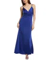 Eliza J Ruched Empire-waist Gown In Blue