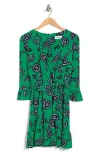 Eliza J Ruffle Faux Wrap Dress In Green