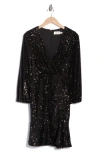 Eliza J Ruffle Long Sleeve Dress In Black