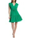 Eliza J Obi Gathered Tie Waist Dress In Green