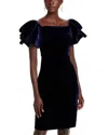Eliza J Ruffle Sleeve Sheath Dress In Navy