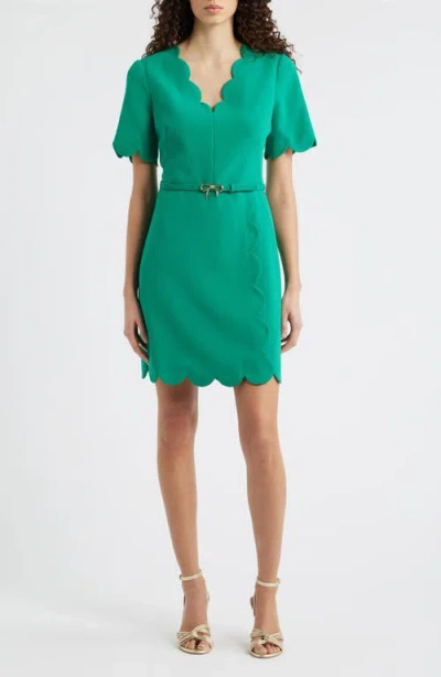 Eliza J Scallop Sheath Dress In Green