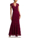Eliza J Scalloped-edge Lace Gown In Red