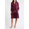 Eliza J Sequin Belted Dress In Purple