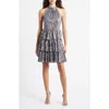 Eliza J Sequin Tiered Cocktail Dress In Silver
